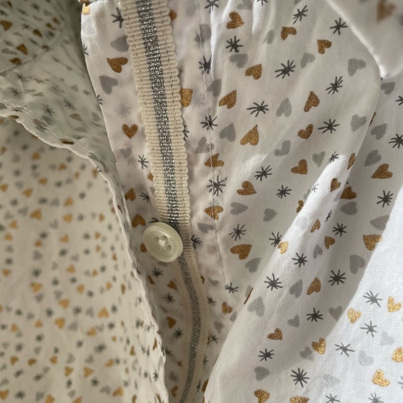 Talbots | 1X Plus Twinkle Heart Print Blouse White - Picture 12 of 13